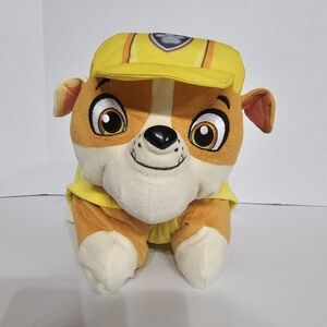 Pillow Pets Paw Patrol Rubble Nickelodeon Construction Dog Plush EUC